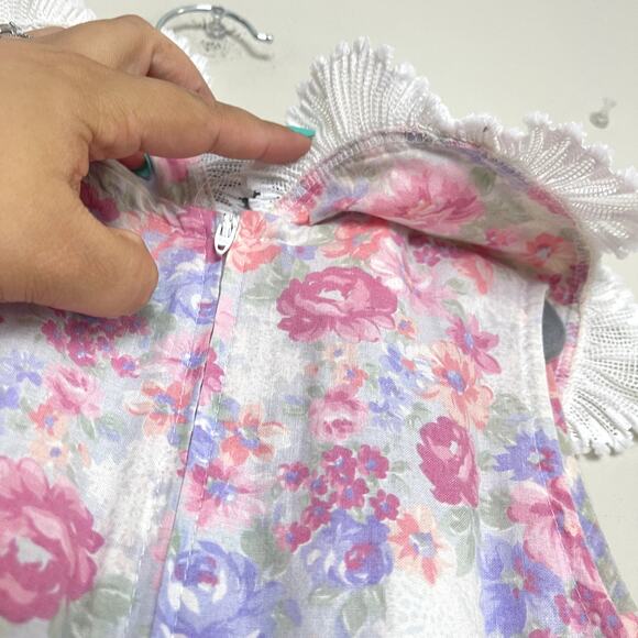 Bonnie Jean Vintage Farm CottageCore Collared Lace Floral Made In USA Dress 6X - Picture 7 of 7